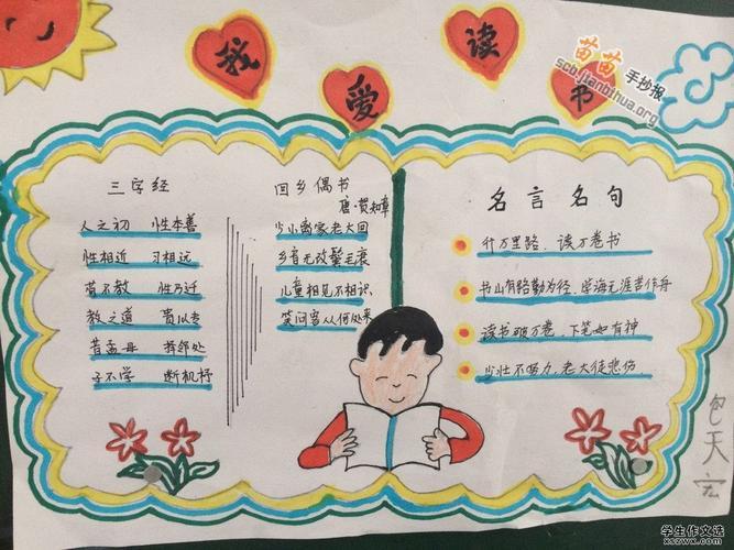 简单漂亮字又少的读书手抄报 简单漂亮的手抄报