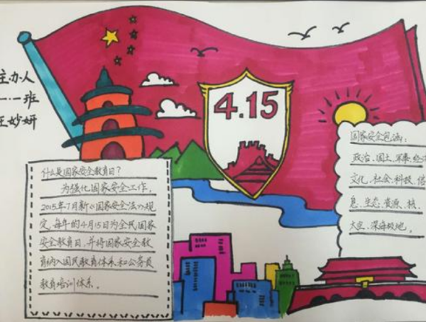 4月15曰国家安全教育手抄报 国家安全手抄报
