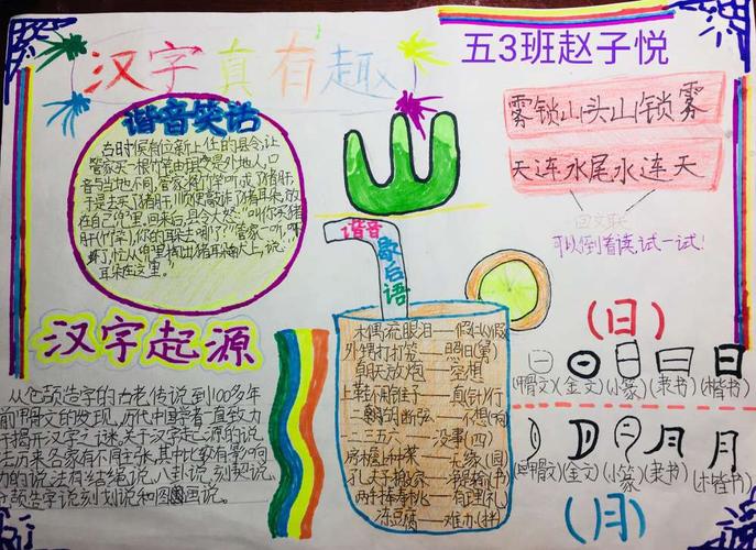 艺术性的汉字手抄报 有趣的汉字手抄报