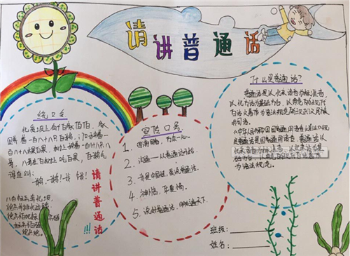 不用写字的普通话手抄报 普通话手抄报