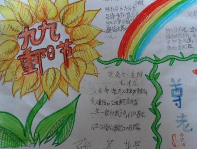 重阳节既简单又漂亮的手抄报 简单漂亮的手抄报