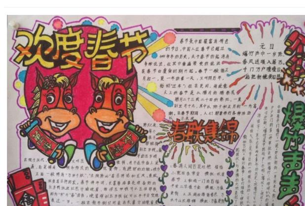 关于2024年春节手抄报全国第一名作品 手抄报图片大全
