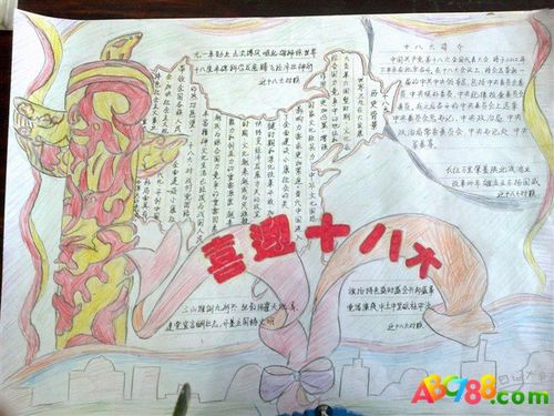 喜迎十八大的获奖手抄报 喜迎十八大手抄报
