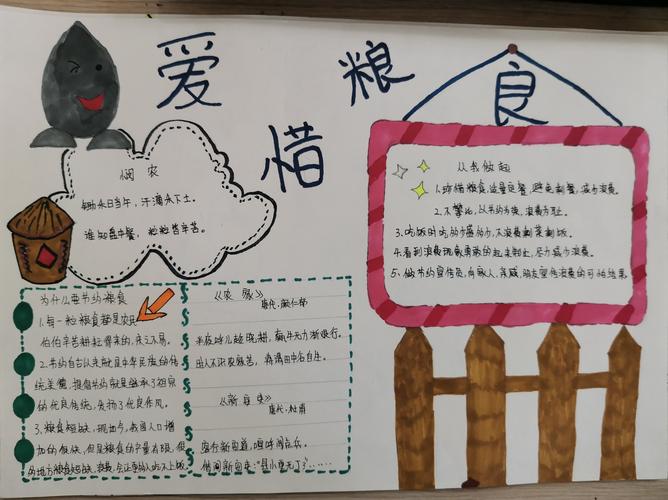 爱粮节粮不负粮心手抄报 手抄报图片大全集