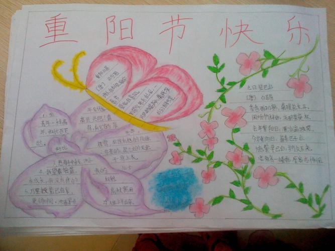 小学四年级关于重阳节的手抄报 小学四年级手抄报