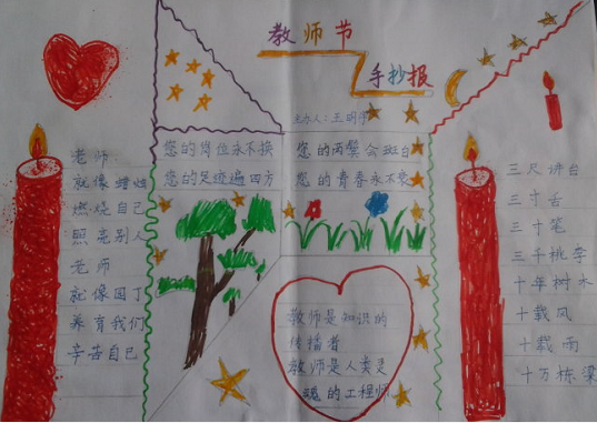 二年级教师节简单又漂亮的手抄报 简单漂亮的手抄报