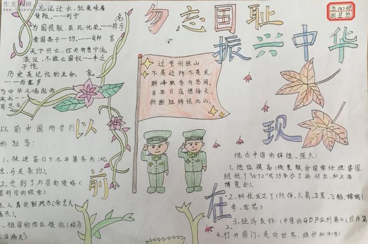 不忘国耻自强不息的手抄报 勿忘国耻手抄报