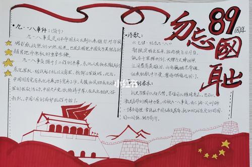 不忘国耻自强不息的手抄报 勿忘国耻手抄报