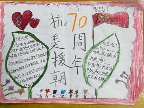 中国人民志愿军抗美援朝70周年的手抄报 70周年手抄报