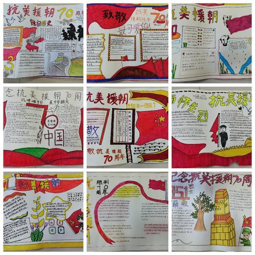 中国人民志愿军抗美援朝70周年的手抄报 70周年手抄报