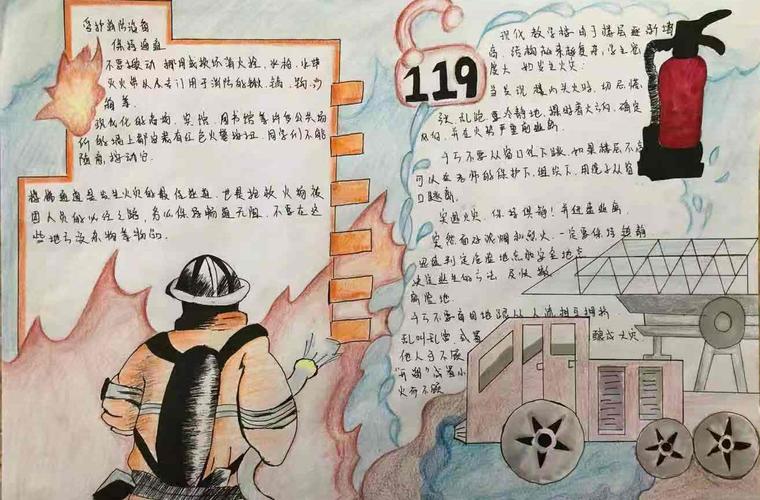 高难度119消防安全手抄报 消防安全手抄报
