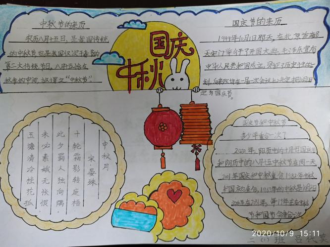 国庆和中秋一起画的手抄报 中秋国庆手抄报