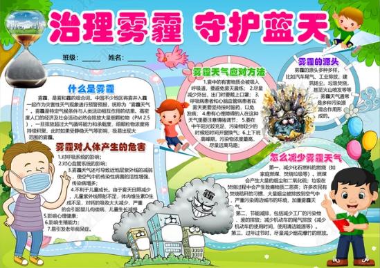 关于雾霾保护坏境的手抄报 保护环境的手抄报