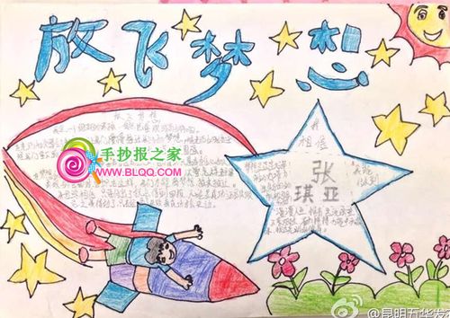 关于快乐阅读放飞梦想主题手抄报 放飞梦想手抄报