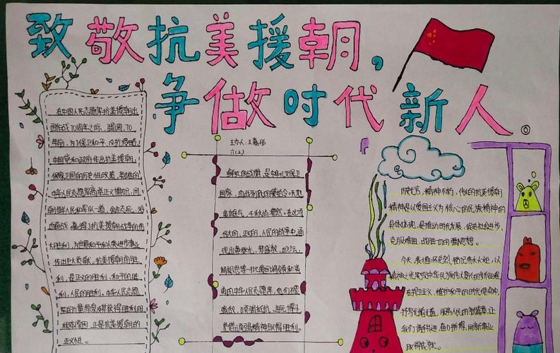 致抗美援朝争做时代新人小学生手抄报 小学生手抄报