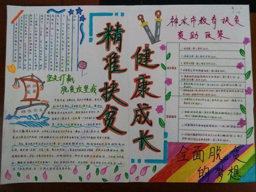 精准扶贫助学手抄报 手抄报简单又好看