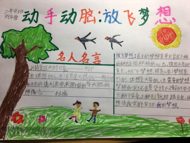 关于快乐阅读放飞梦想主题手抄报 放飞梦想手抄报