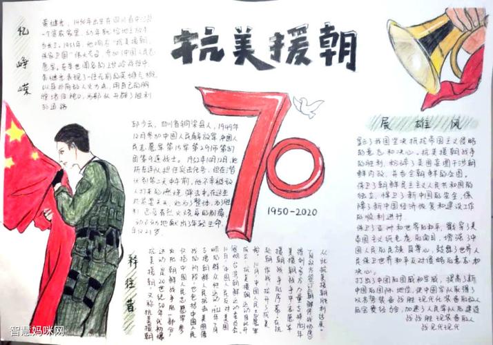 中国人民志愿军抗美援朝出战70周年手抄报 70周年手抄报