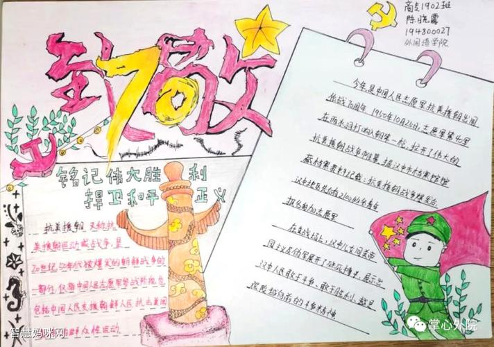 中国人民志愿军抗美援朝出战70周年手抄报 70周年手抄报