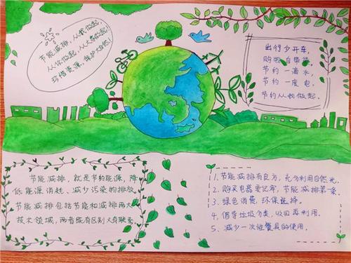 有关于节能减排生态绿色的手抄报 节能减排手抄报