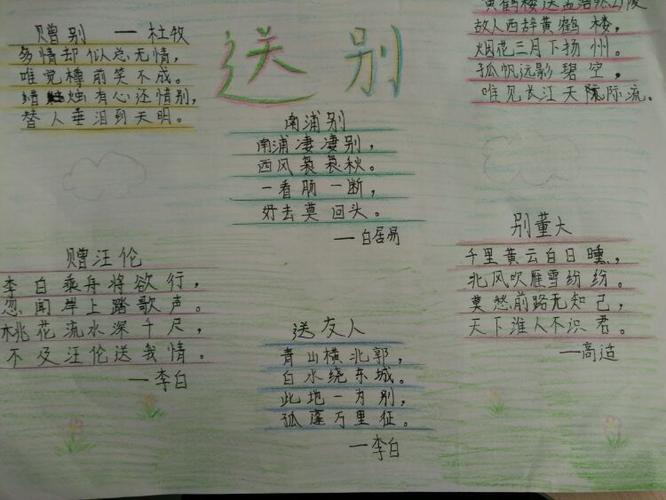 描写依依惜别的手抄报 手抄报模板大全