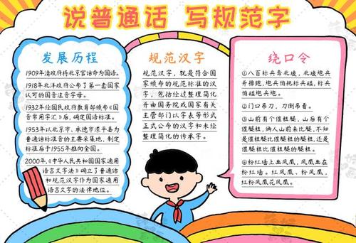 讲好晋通话写好规范字手抄报 讲好普通话手抄报
