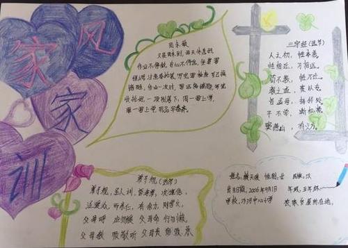防范灾害风险建设美好家园手抄报 好家风手抄报
