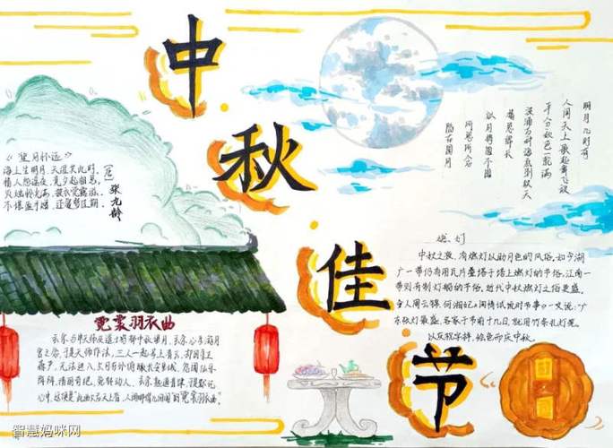 世界上最漂亮的二年级中秋节手抄报 二年级中秋手抄报