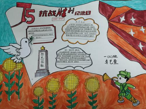 反法西斯战争胜利75周年简单的手抄报 简单的手抄报
