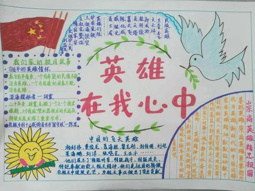 崇敬英雄精忠报国的手抄报 祖国的手抄报