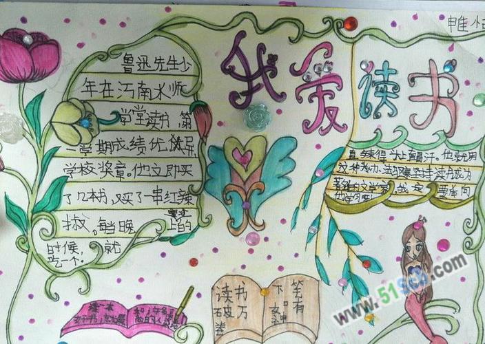 五年级我爱读书简易手抄报 我爱读书手抄报