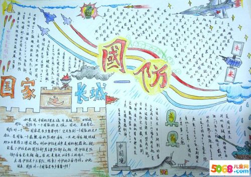 国防安全住我心手抄报 防安全手抄报