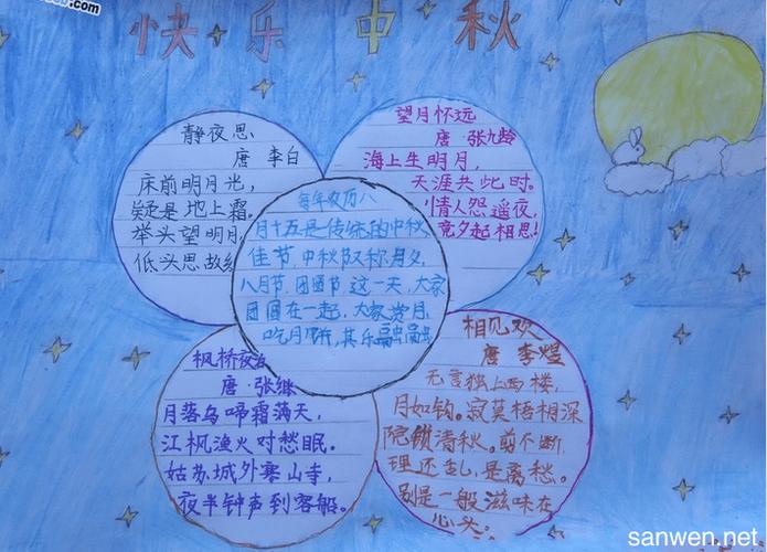 世界上最漂亮的二年级中秋节手抄报 二年级中秋手抄报