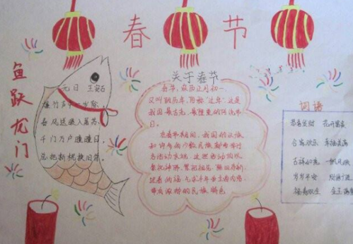 史上最全的关于春节的手抄报 我的春节手抄报