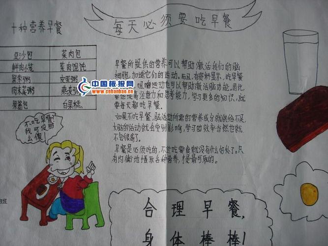 一份健康的早餐手抄报 健康的手抄报