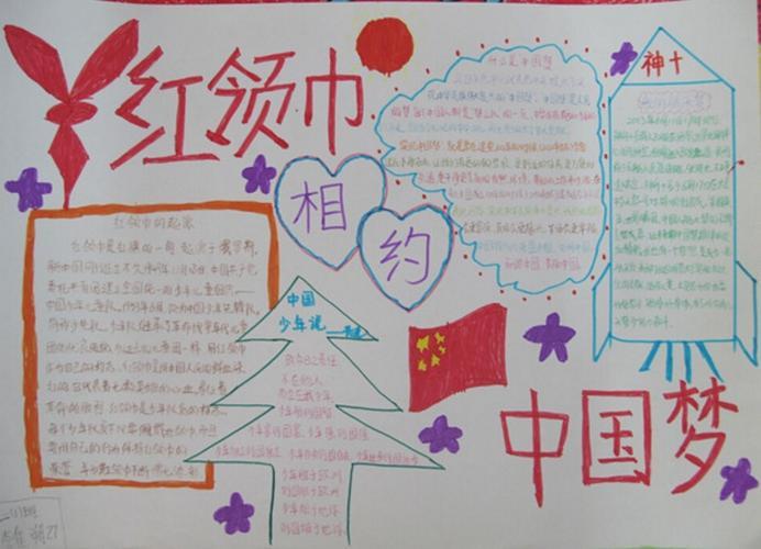 关于红领巾展望2035的手抄报 红领巾手抄报
