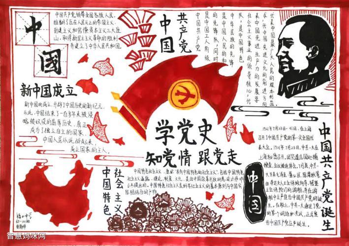 一等奖学党史爱祖国手抄报 一等奖手抄报