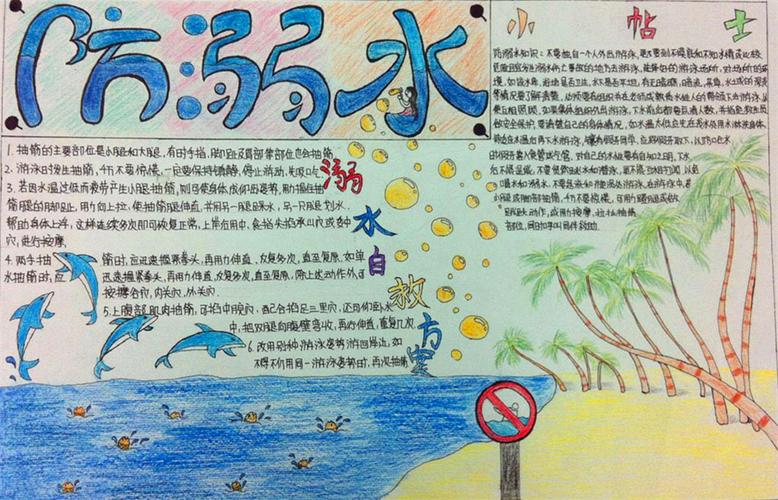 小学一二年级防溺水手抄报 小学一年级手抄报