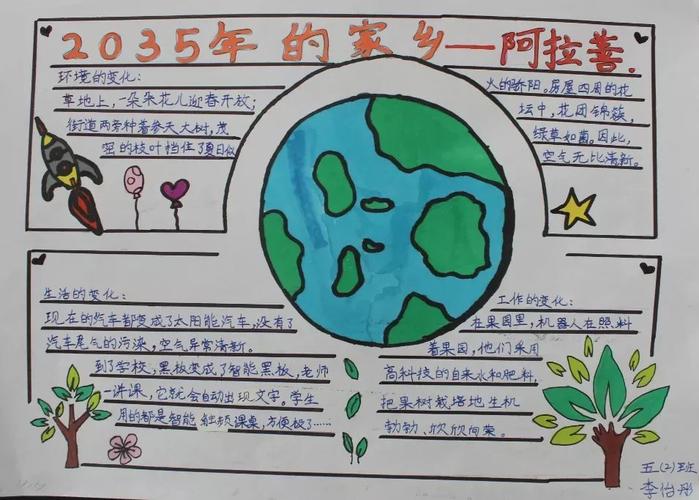 最简单的2035年的家乡手抄报 最简单的手抄报