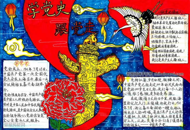 一等奖学党史爱祖国手抄报 一等奖手抄报