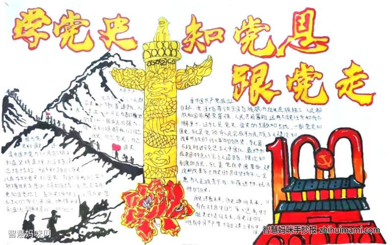 一等奖学党史爱祖国手抄报 一等奖手抄报