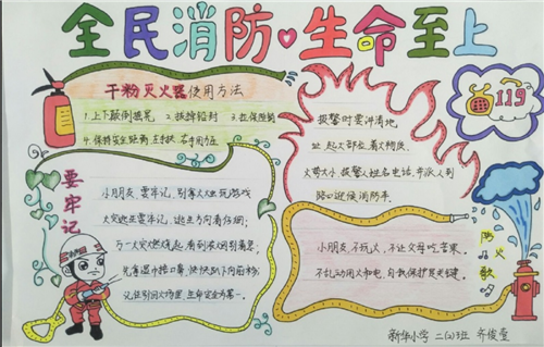 消防安全绘画儿童画手抄报 消防安全手抄报