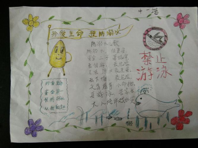 小学一二年级防溺水手抄报 小学一年级手抄报