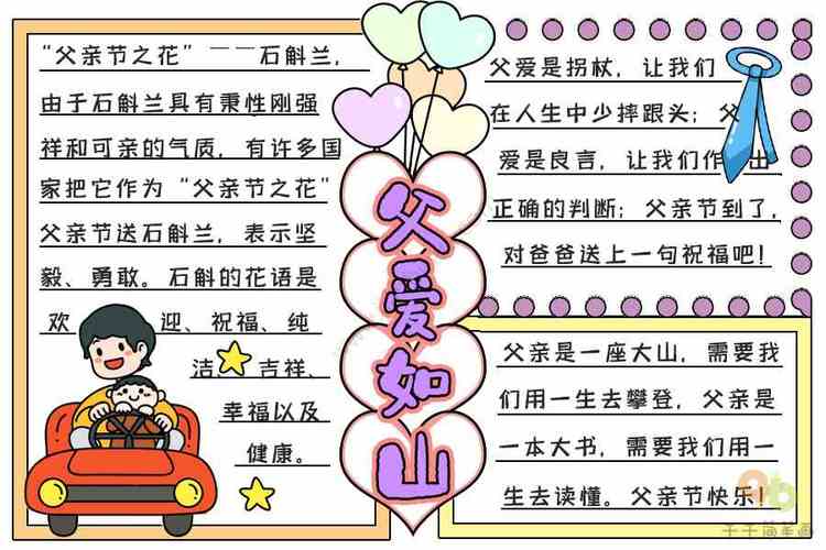 关于父亲节简单又漂亮的手抄报 简单漂亮的手抄报
