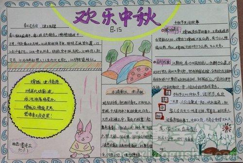 迎中秋庆国庆中秋节手抄报 国庆中秋手抄报