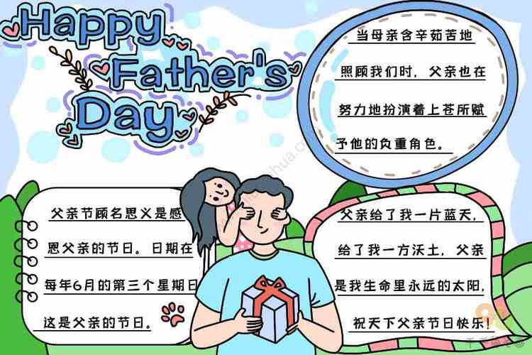 关于父亲节简单又漂亮的手抄报 简单漂亮的手抄报