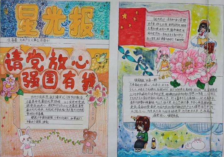 2035年新征程强国一代有我在手抄报 全国一等奖手抄报