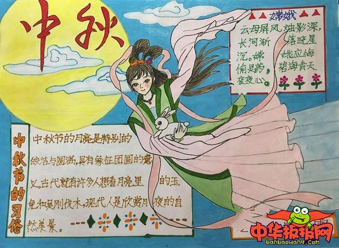 庆国庆迎中秋节简单的手抄报 中秋节简单手抄报