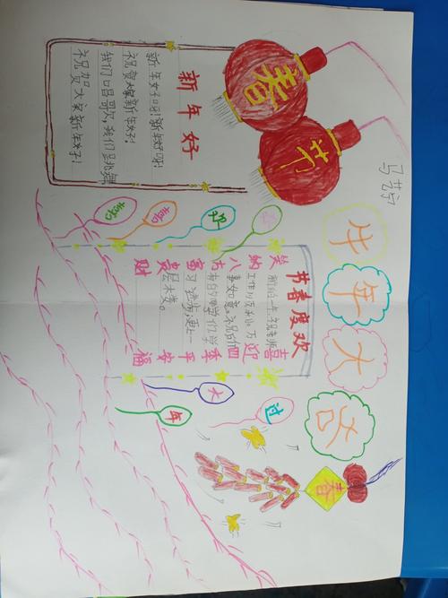 红红火火过大年画手抄报 手抄报简单又好看