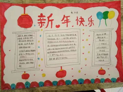 红红火火过大年画手抄报 手抄报简单又好看